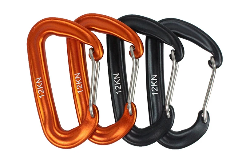 12KN Small Climbing Carabiner D-Shape Mountaineering Buckle Hook Safety Lock Outdoor Camping Hiking Key Chain thumbnail 3