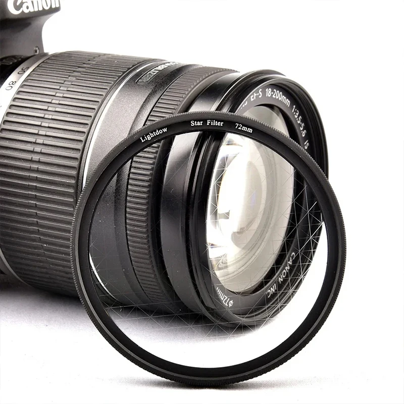Lightdow 6 Line Normal Star Filter Camera Lens Filter 49mm 52 55 58 62 67 72 77 82mm for Canon Nikon Fuji Sony DSLR Camera thumbnail 2