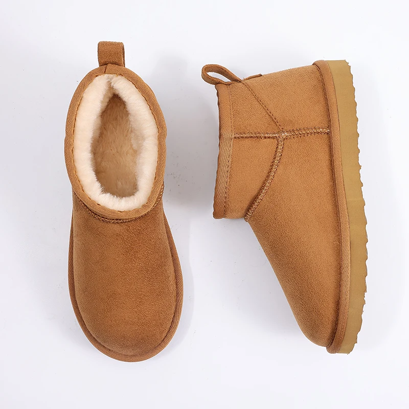 Smile PoP New Winter Cotton Women Boots Warm Suede Women Shoes Casual Plush Mini Cotton Snow Boots Nonslip Furry Ankle Shoes thumbnail 2