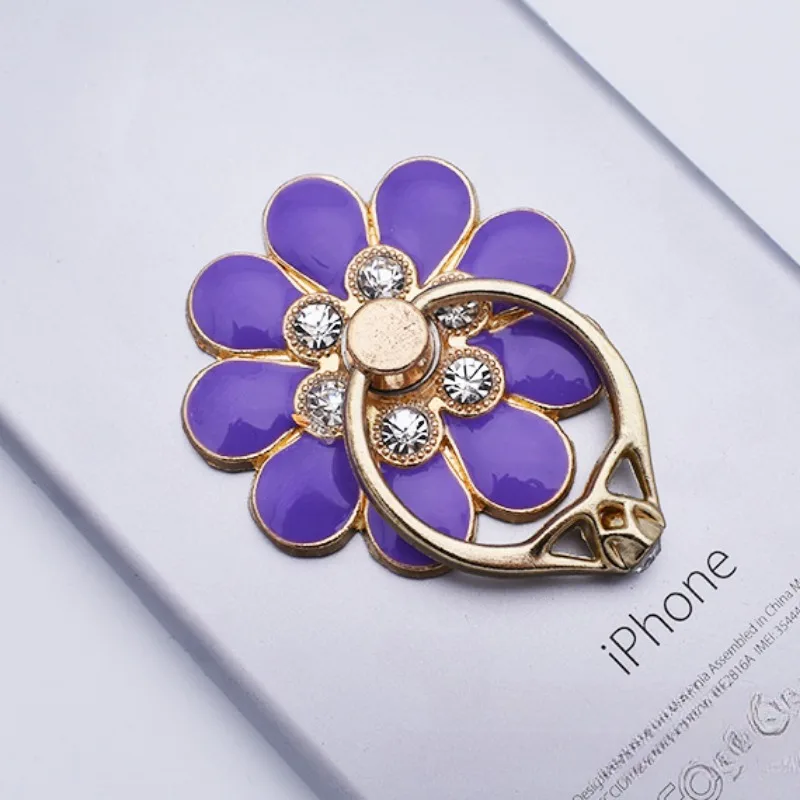Mobile Phone Case Accessories Alloy Flower Phone Holder Creative Metal Ring Buckle Mobile Phone Decoration DIY Back Sticker thumbnail 3