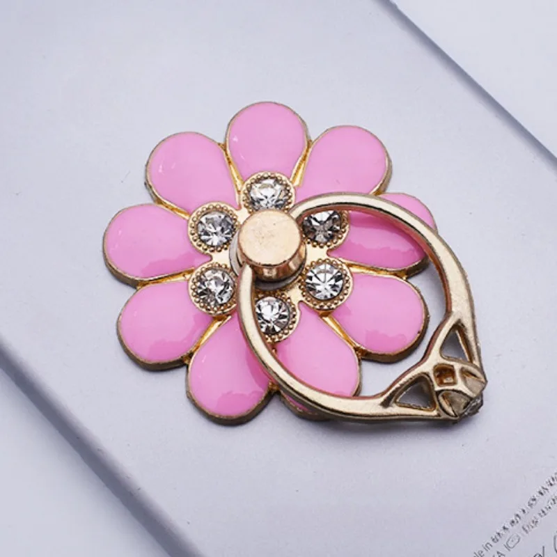 Mobile Phone Case Accessories Alloy Flower Phone Holder Creative Metal Ring Buckle Mobile Phone Decoration DIY Back Sticker thumbnail 4