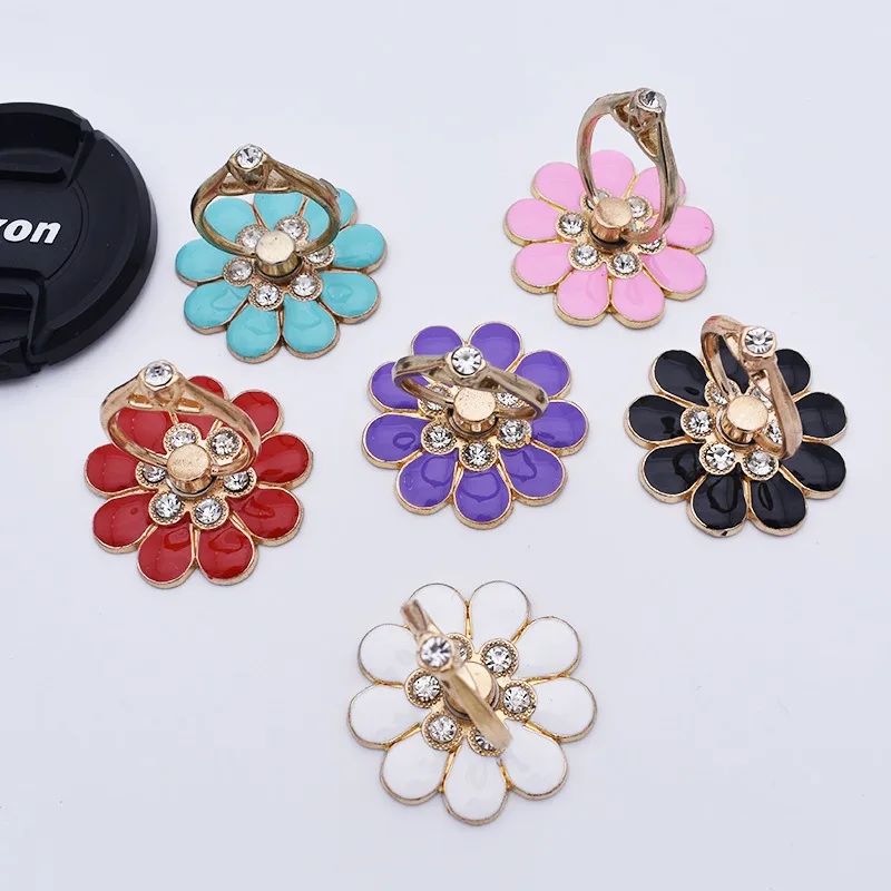 Mobile Phone Case Accessories Alloy Flower Phone Holder Creative Metal Ring Buckle Mobile Phone Decoration DIY Back Sticker thumbnail 2
