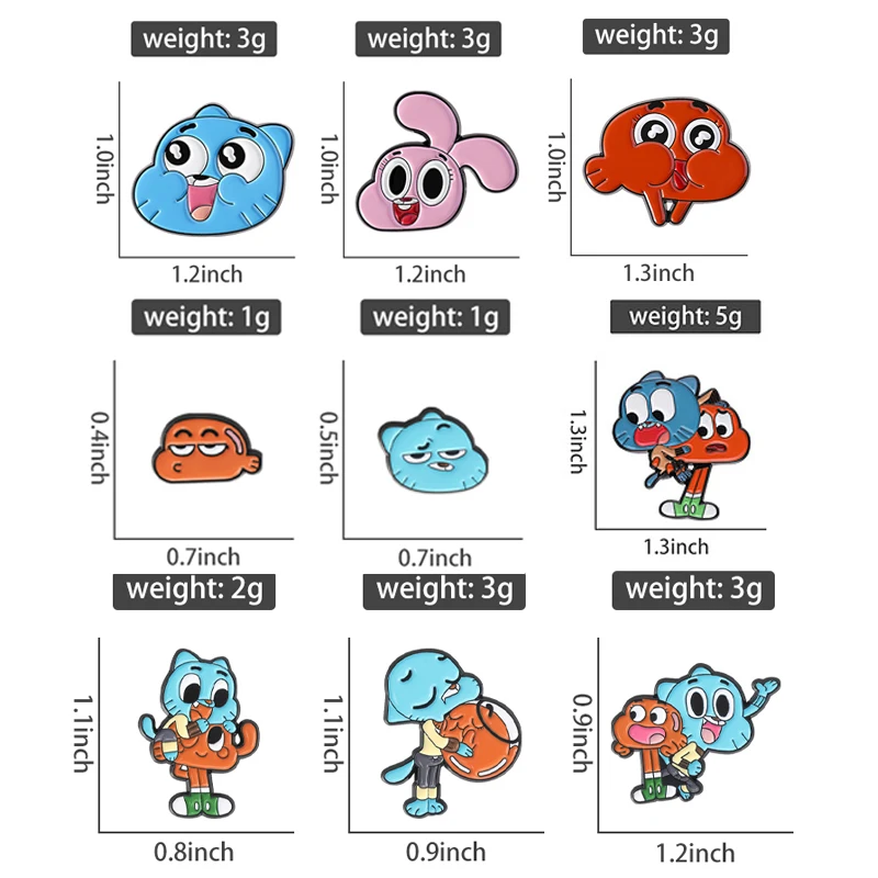 Cartoon Comedy Animated Character Badge Enamel Pins Custom Cute Cat Metal Brooches Backpack Lapel Badge Children's Jewelry Gifts thumbnail 4