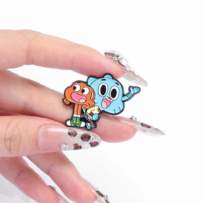 Cartoon Comedy Animated Character Badge Enamel Pins Custom Cute Cat Metal Brooches Backpack Lapel Badge Children's Jewelry Gifts thumbnail 5