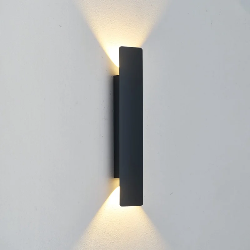 Outdoor Waterproof Wall Lamps Strip Aluminum Wall Lights 18W LED Black Wall Lamp Bedroom Exterior Outdoor Lighting Fixtures thumbnail 5