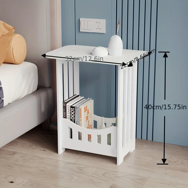 Modern Nordic Style Wooden Storage Table - Multipurpose Bedside & Living Room Organizer, Non-Waterproof Wood Material thumbnail 3