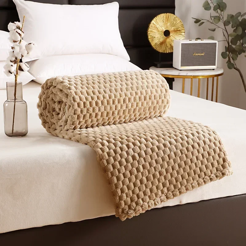 Super Ultra Soft Flannel Fleece Blanket Large Fluffy Warm Throw Over Bed Sofa Settee for Sofa/Couch/Bed Throw /Single Size Gray