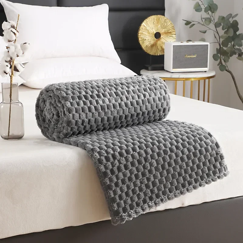Super Ultra Soft Flannel Fleece Blanket Large Fluffy Warm Throw Over Bed Sofa Settee for Sofa/Couch/Bed Throw /Single Size Gray thumbnail 2