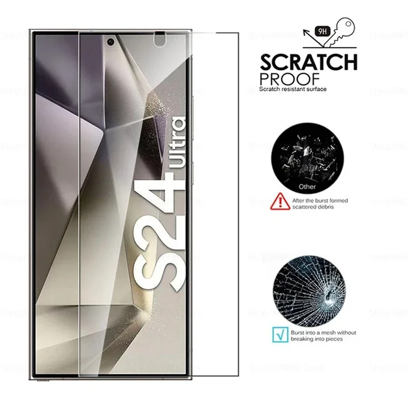 4PCS Full Cover Tempered Glass For Samsung Galaxy S25 S24 Ultra S24 Plus Fingerprint Screen Protector S24Ultra Protective Glass thumbnail 4