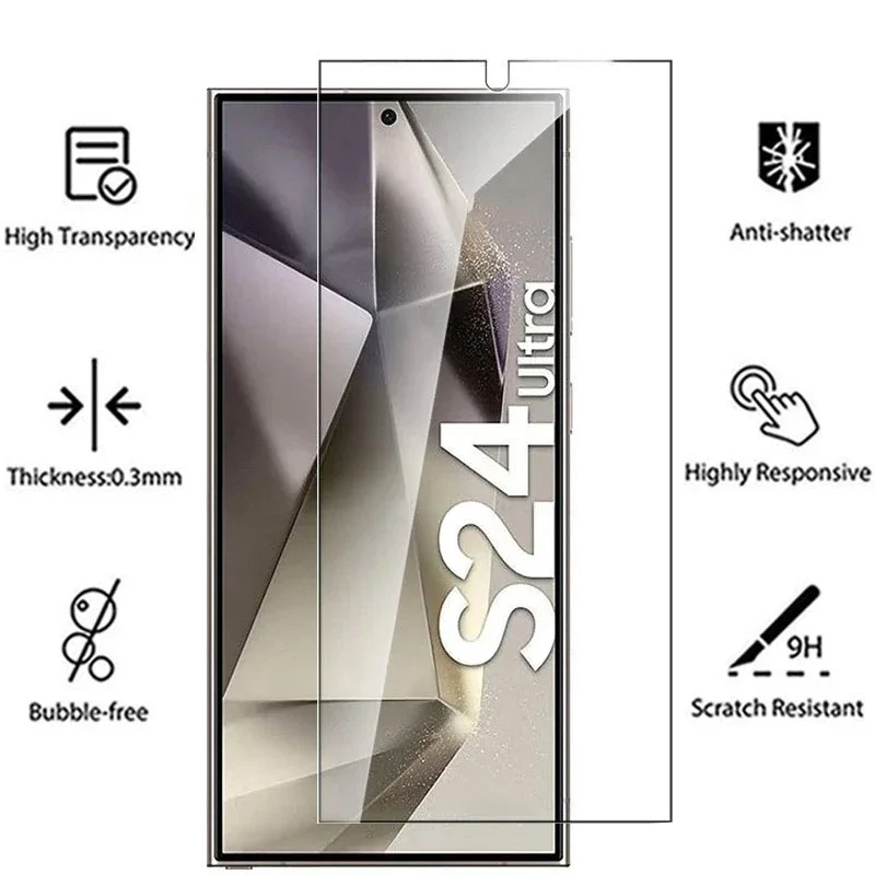4PCS Full Cover Tempered Glass For Samsung Galaxy S25 S24 Ultra S24 Plus Fingerprint Screen Protector S24Ultra Protective Glass thumbnail 3