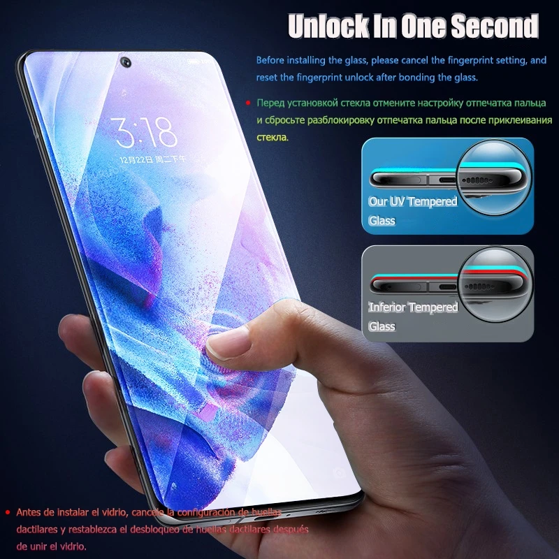 4PCS Full Cover Tempered Glass For Samsung Galaxy S25 S24 Ultra S24 Plus Fingerprint Screen Protector S24Ultra Protective Glass thumbnail 6