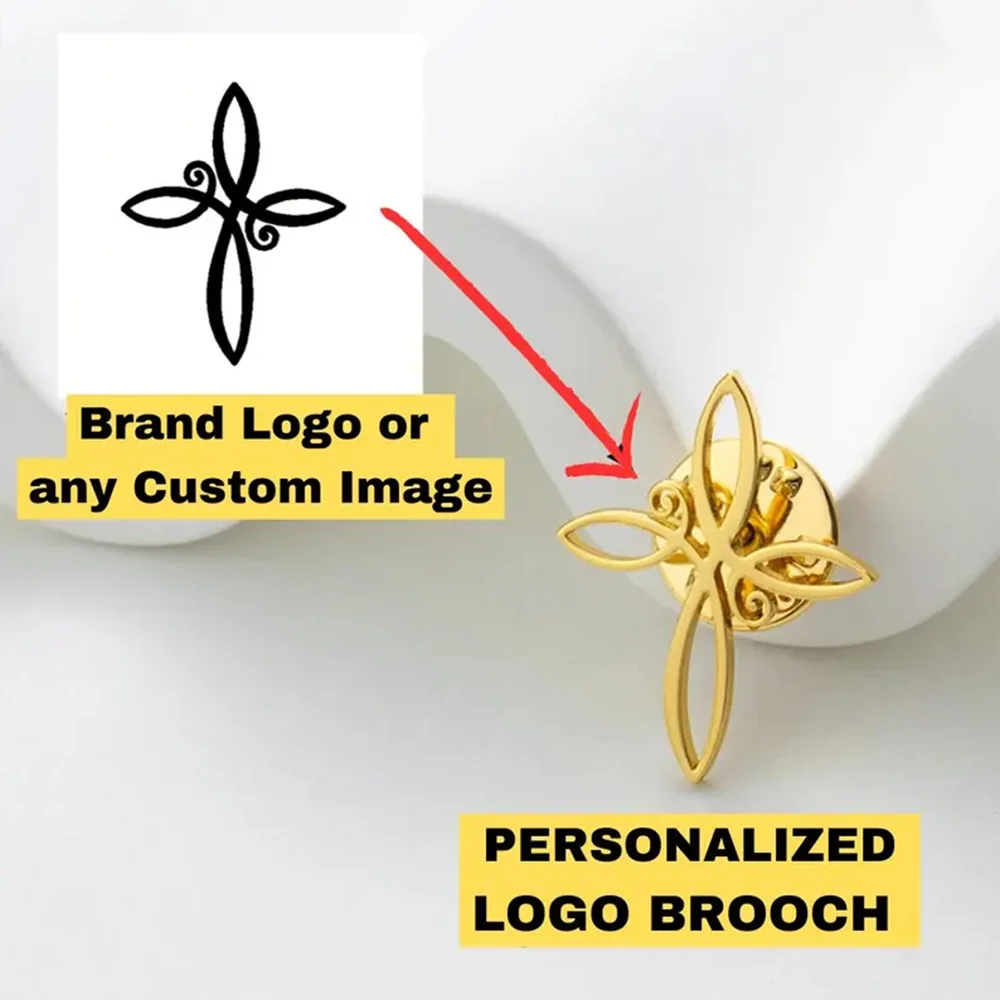 Personalized Company logo Painting Image Custom Brooch Lapel Pins Stainless Steel Collar Pin Gift Badges Jewelry for Clothes thumbnail 2