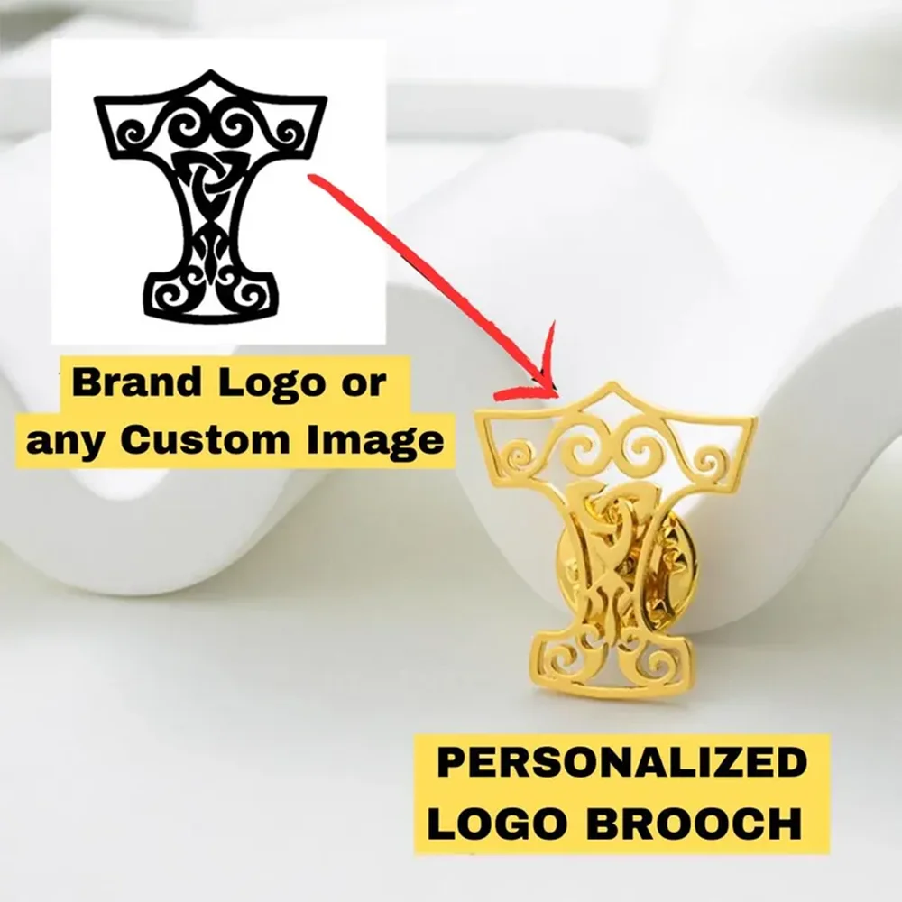 Personalized Company logo Painting Image Custom Brooch Lapel Pins Stainless Steel Collar Pin Gift Badges Jewelry for Clothes thumbnail 3