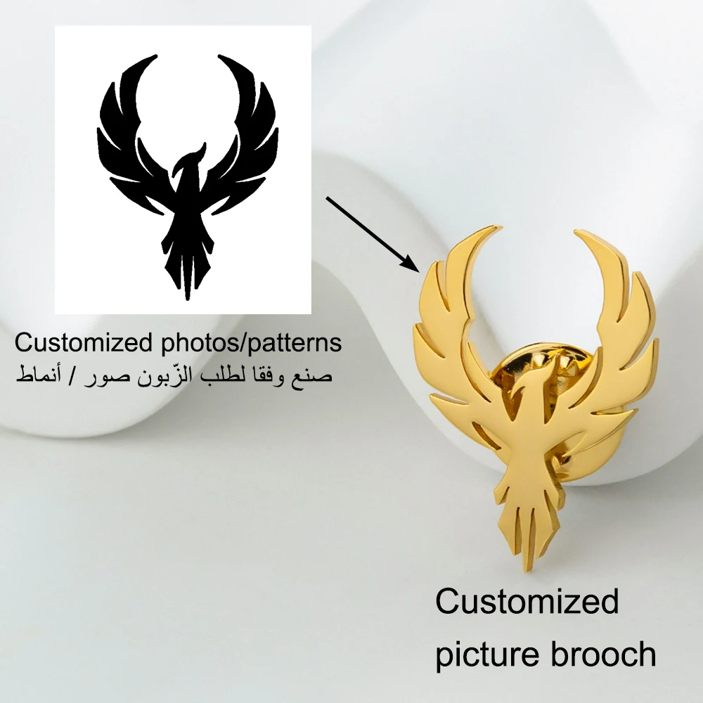 Personalized Company logo Painting Image Custom Brooch Lapel Pins Stainless Steel Collar Pin Gift Badges Jewelry for Clothes thumbnail 4