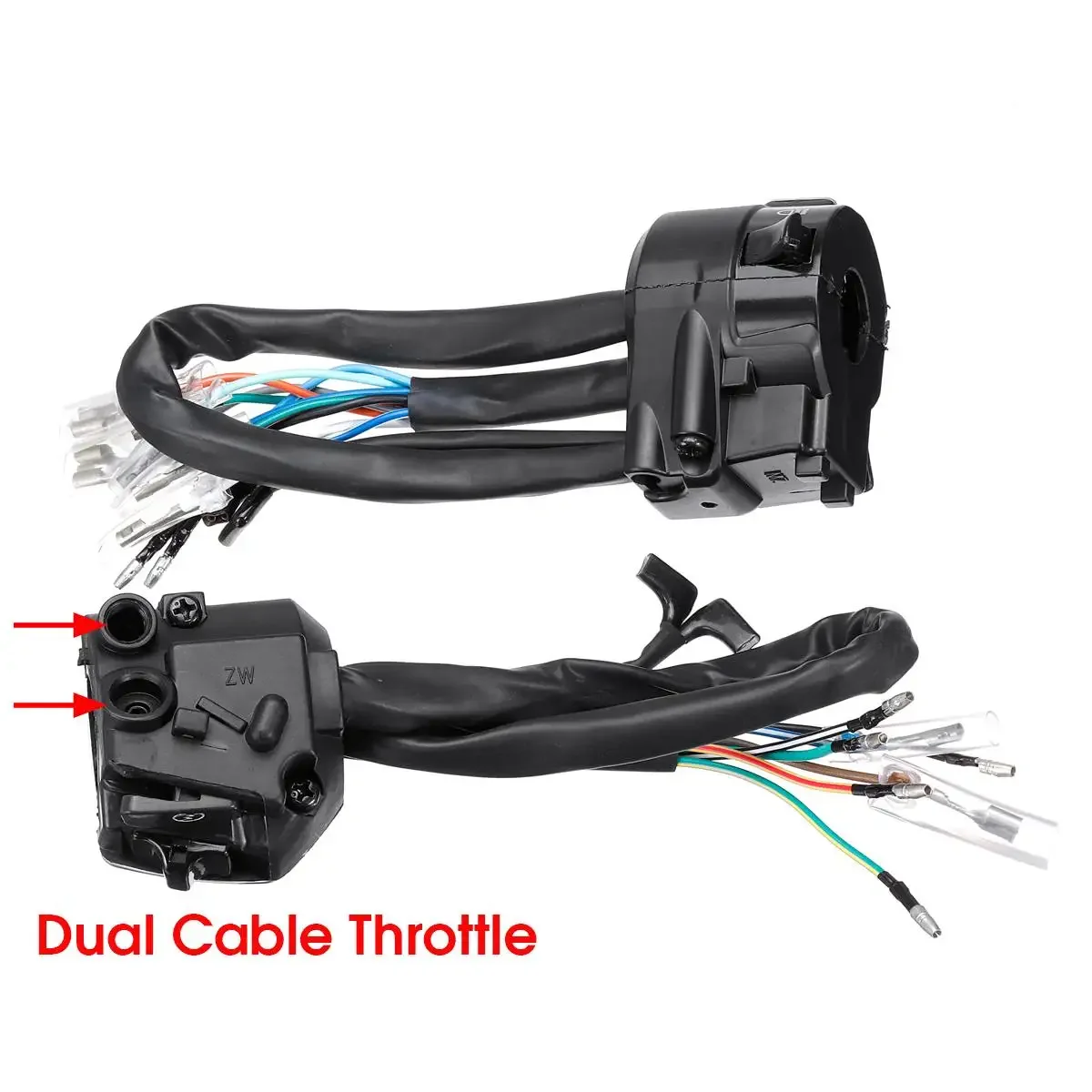 Universal 12V Motorcycle 7/8" Handlebar Control Switches Horn Turn Signal Headlight Electrical Start Switch Double Throttle thumbnail 3