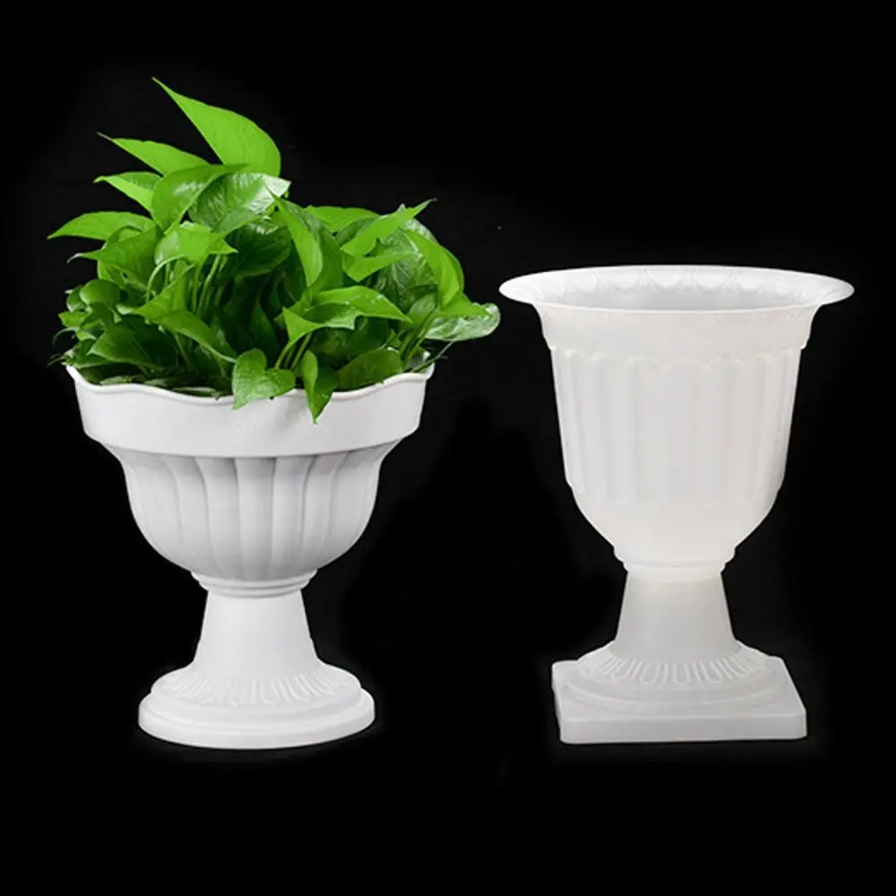 Plant Holder White Roman Plant Flower Pot Plastic Romantic Flower Planter Retro Porch Planter Wedding Road thumbnail 4