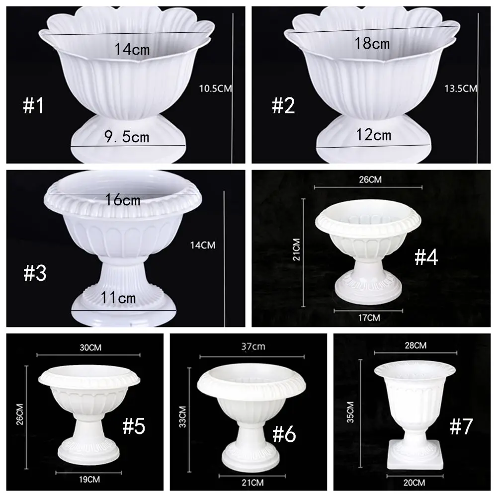 Plant Holder White Roman Plant Flower Pot Plastic Romantic Flower Planter Retro Porch Planter Wedding Road thumbnail 6