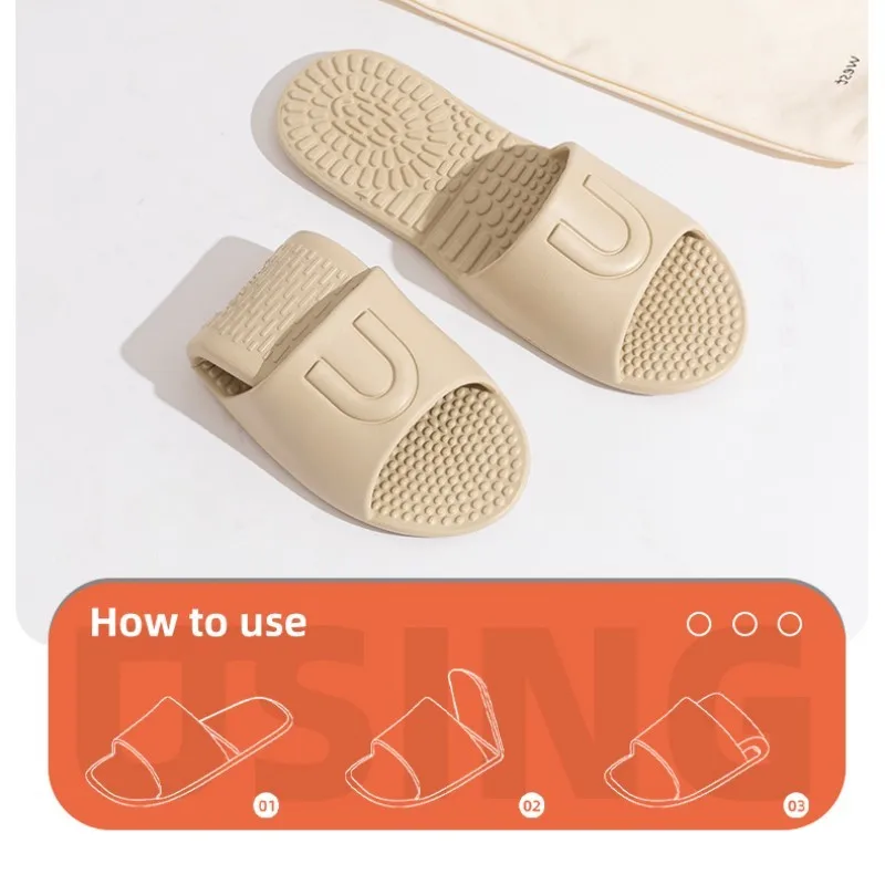 EVA Soft Foldable Slippers for Women Portable Travel Indoor Bathroom Massage Sandals Unisex Quick Dry Non Slip Flat Home Slides thumbnail 6