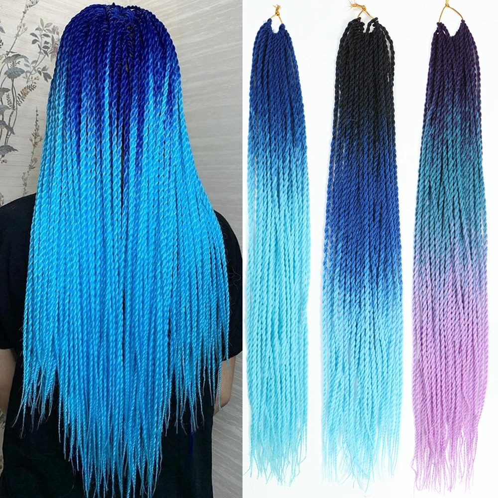 Senegalese Twist Hair Crochet Braided 24inch Synthetic Dreadlocks Crochet Hair Braids 30 Roots/Pack Senegalese Twist Box Braids thumbnail 2