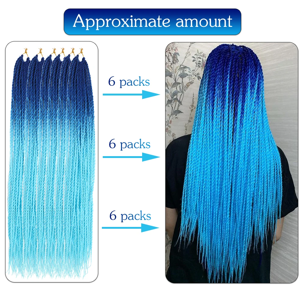 Senegalese Twist Hair Crochet Braided 24inch Synthetic Dreadlocks Crochet Hair Braids 30 Roots/Pack Senegalese Twist Box Braids thumbnail 3