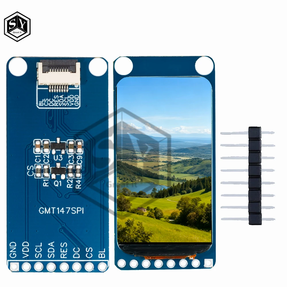 1.47" 1.47 Inch 172x320 SPI Full Color TFT HD IPS Screen LCD LED Display Module 172*320 ST7789 Controller 3.3V SPI Interface