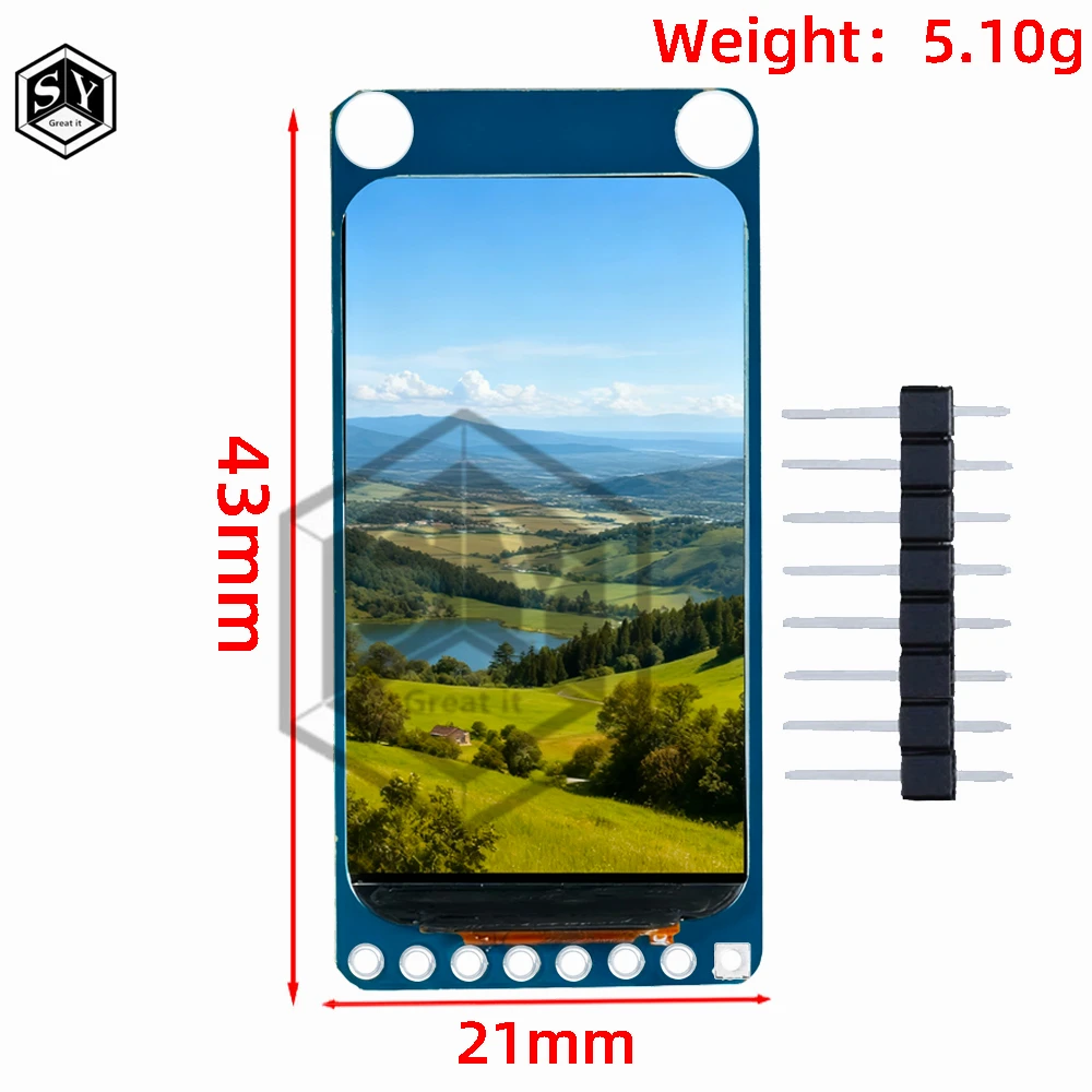 1.47" 1.47 Inch 172x320 SPI Full Color TFT HD IPS Screen LCD LED Display Module 172*320 ST7789 Controller 3.3V SPI Interface thumbnail 3