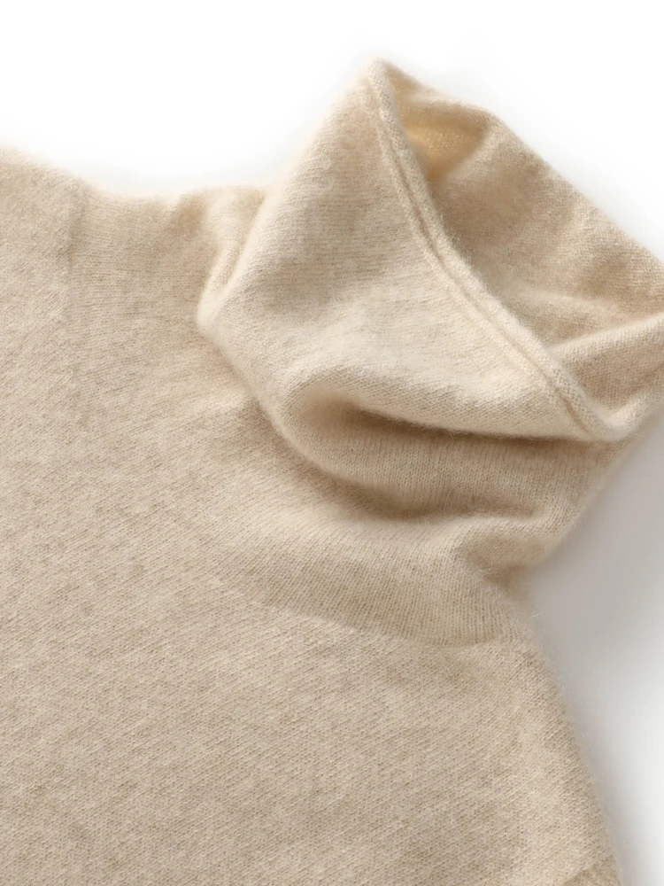 Women 100% Merino Wool Sleeveless Pullovers Turtleneck Sweater Waistcoat Wool Knitwear Spring Autumn Winter Fashion Vest Tops thumbnail 6