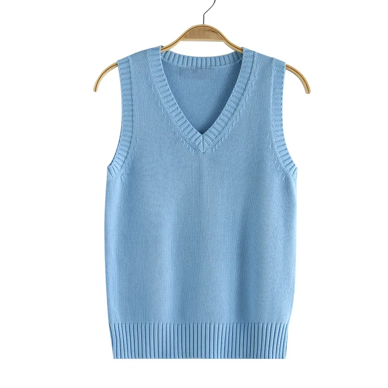 New sweater candy vest women Knit Top Fashion Female autumn spirng solid young girl clothes knitwear Cardigan sleeveless  XS-3XL thumbnail 5