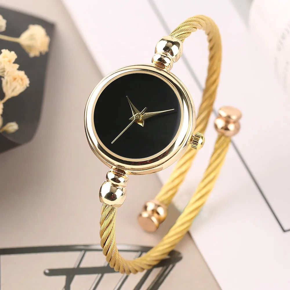 MAYZHISU Simple Women Watches Stainless Steel Retro Ladies Quartz Wristwatch Small Gold Bangle Bracelet Luxury Chain Watch thumbnail 5