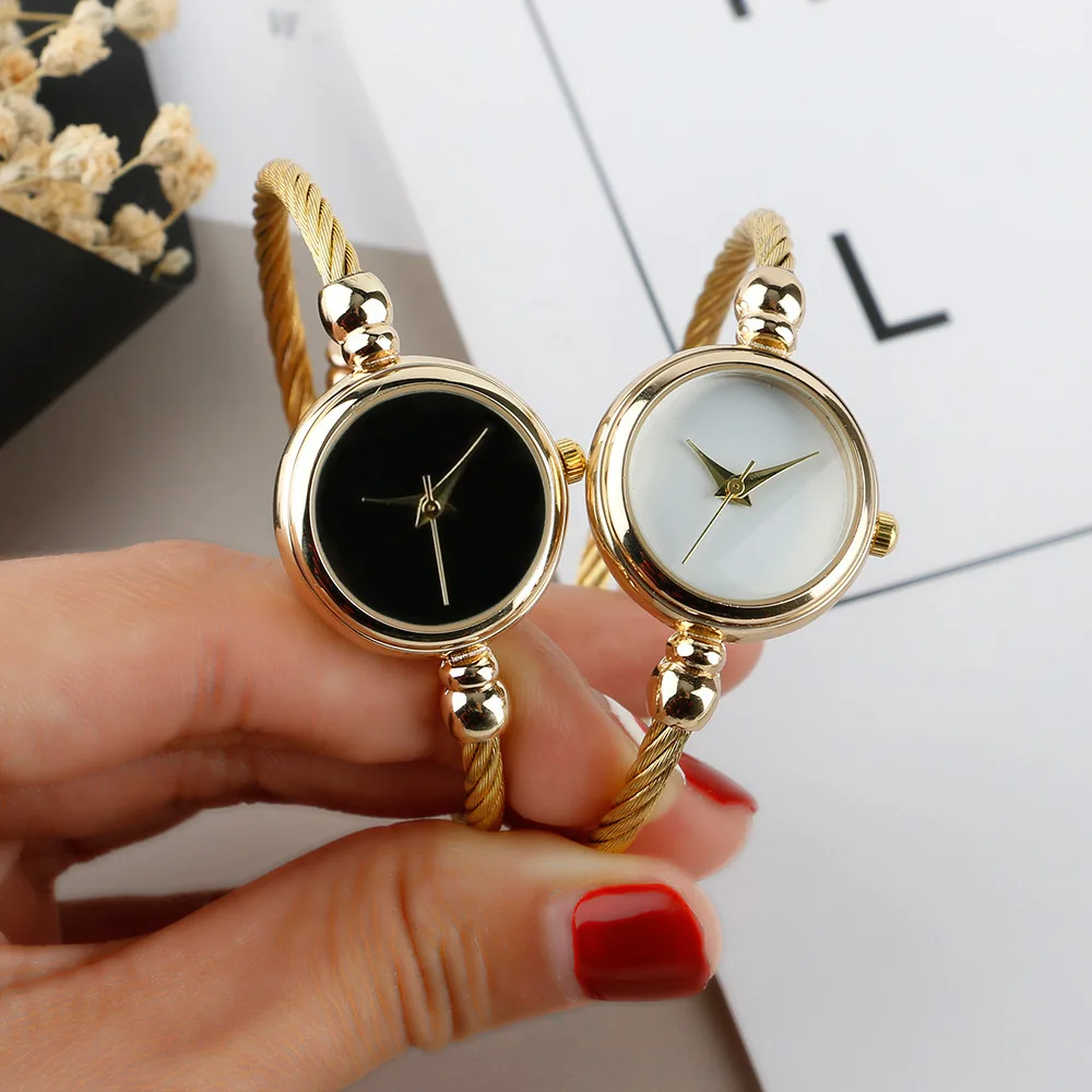 MAYZHISU Simple Women Watches Stainless Steel Retro Ladies Quartz Wristwatch Small Gold Bangle Bracelet Luxury Chain Watch thumbnail 2
