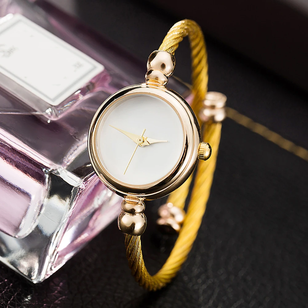 MAYZHISU Simple Women Watches Stainless Steel Retro Ladies Quartz Wristwatch Small Gold Bangle Bracelet Luxury Chain Watch thumbnail 4