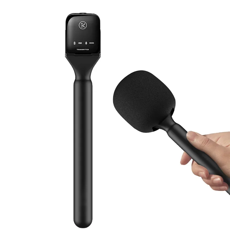 Handheld Wireless Interview Microphone Adapter with Windshield Foam for Rode GO II for DJI Mic 1 2 Wireless Lavalier Microphone thumbnail 2
