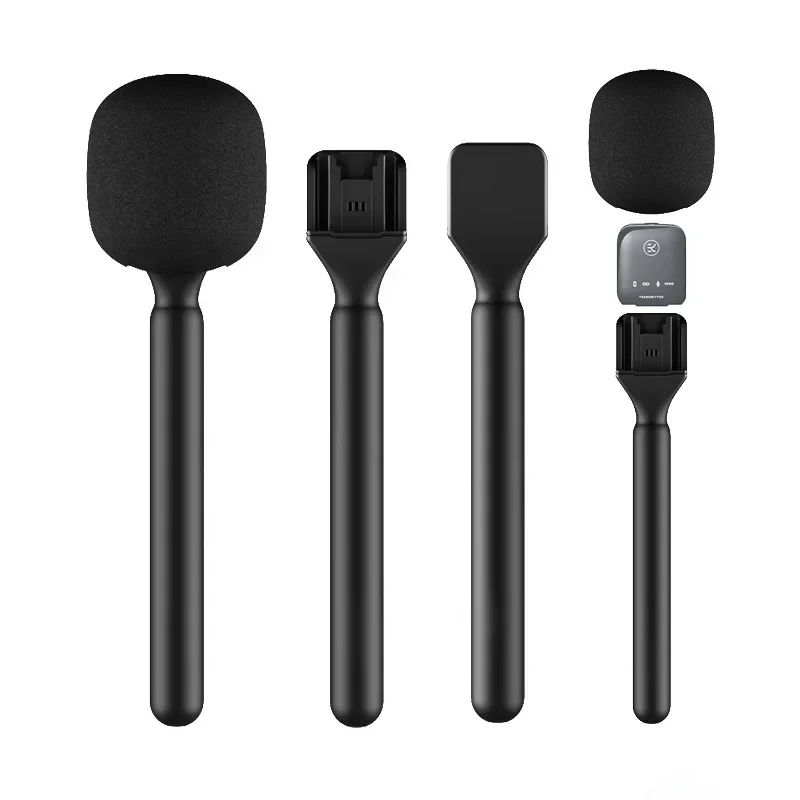 Handheld Wireless Interview Microphone Adapter with Windshield Foam for Rode GO II for DJI Mic 1 2 Wireless Lavalier Microphone thumbnail 3