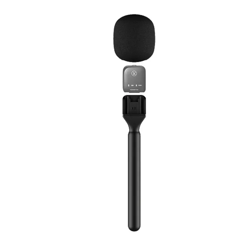 Handheld Wireless Interview Microphone Adapter with Windshield Foam for Rode GO II for DJI Mic 1 2 Wireless Lavalier Microphone thumbnail 5