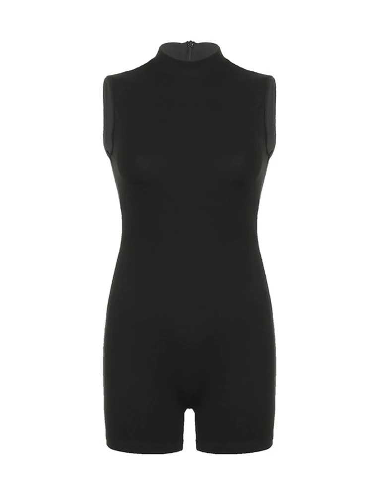 Women's Sports Jumpsuit Invisible Zipper Sleeveless High Street Rompers Basic All-match Female Summer Playsuit thumbnail 5