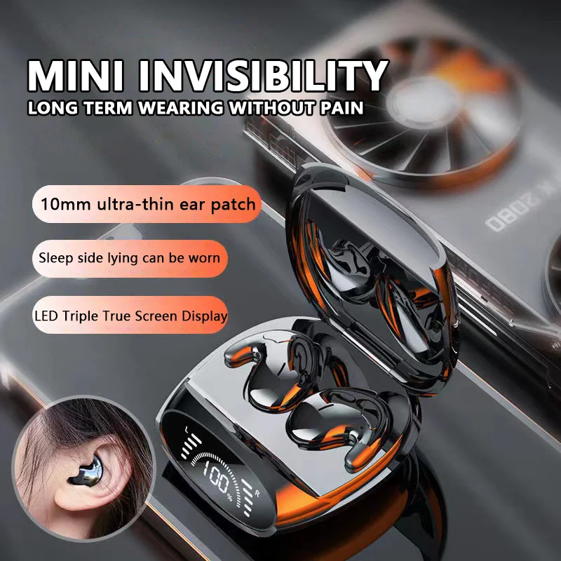 Sleep Invisible Earphones Ipx5 Waterproof Noise Reduction Wireless Bluetooth With Microphone For Iphone Huawei Samsung New 2025 thumbnail 2