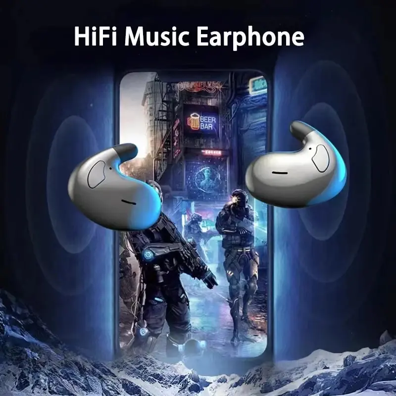 Sleep Invisible Earphones Ipx5 Waterproof Noise Reduction Wireless Bluetooth With Microphone For Iphone Huawei Samsung New 2025 thumbnail 6