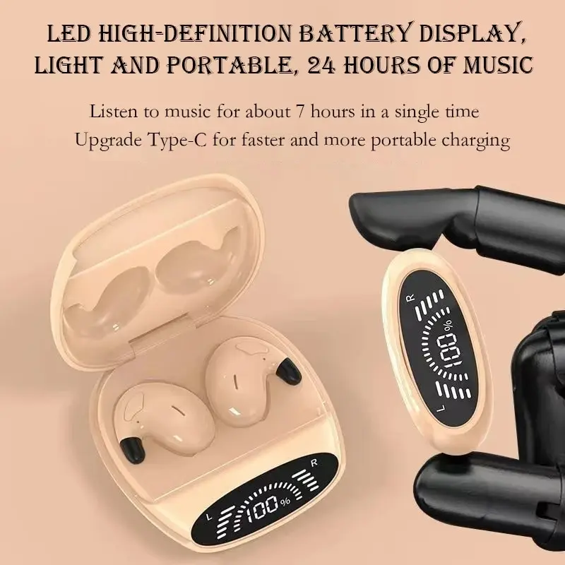 Sleep Invisible Earphones Ipx5 Waterproof Noise Reduction Wireless Bluetooth With Microphone For Iphone Huawei Samsung New 2025 thumbnail 4