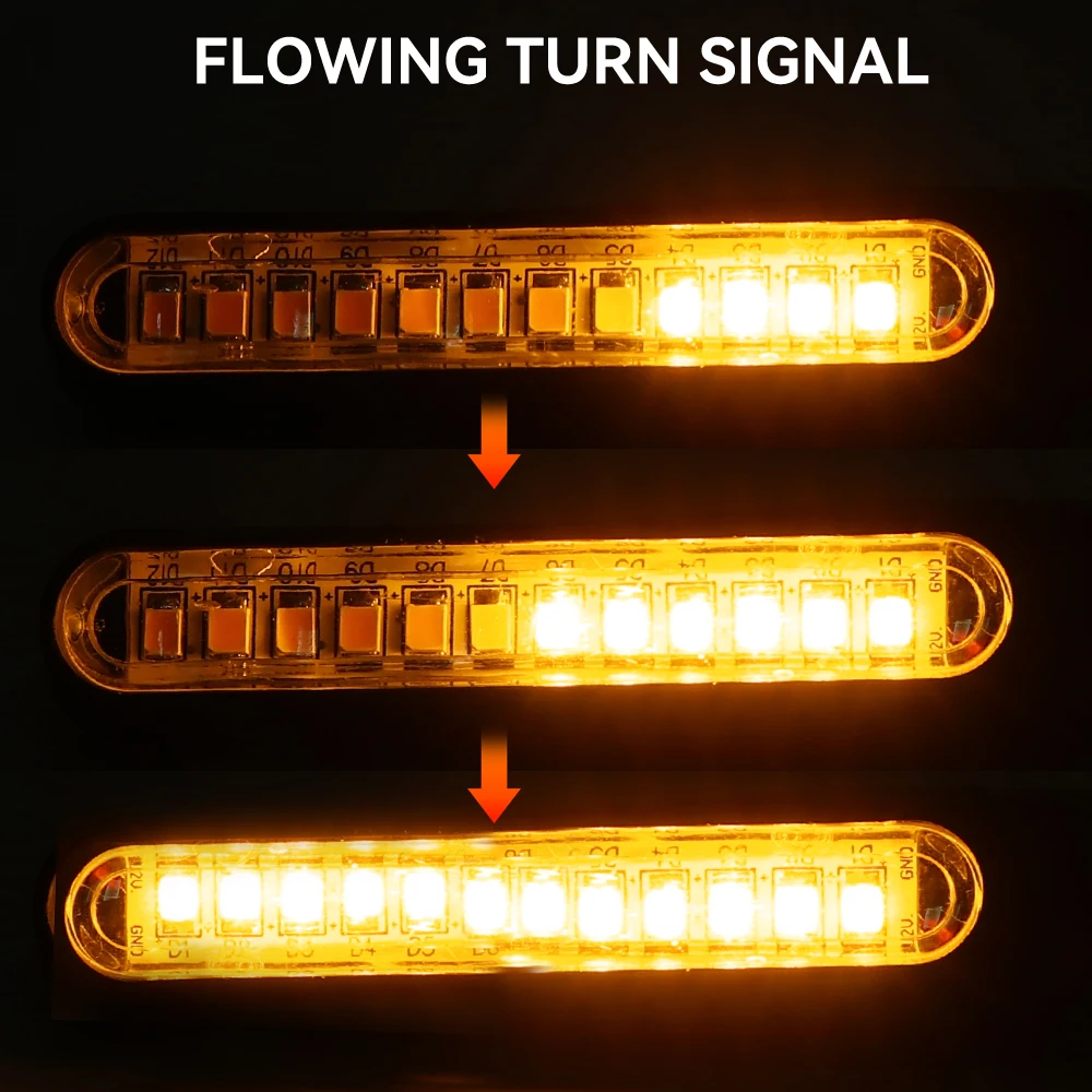 2/4Pcs Motorcycle Turn Signal Lights Universal LED Motorbike Turning Indicators Daytime Running Waterproof 12V Motorbike Lights thumbnail 4