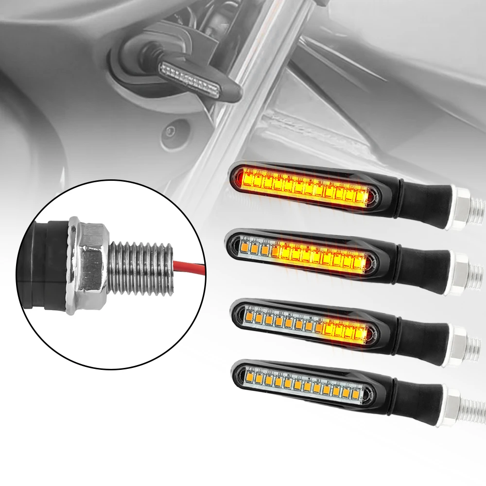 2/4Pcs Motorcycle Turn Signal Lights Universal LED Motorbike Turning Indicators Daytime Running Waterproof 12V Motorbike Lights thumbnail 5