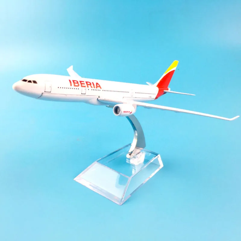 JASON TUTU 16cm Spain Iberia Airlines A330 Aircraft Model Planel Airplane Diecast Metal 1/400 Scale Planes thumbnail 3
