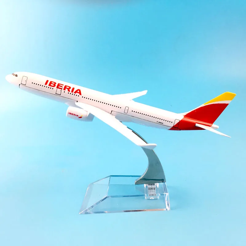 JASON TUTU 16cm Spain Iberia Airlines A330 Aircraft Model Planel Airplane Diecast Metal 1/400 Scale Planes thumbnail 2