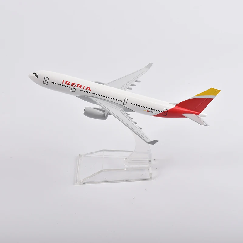 JASON TUTU 16cm Spain Iberia Airlines A330 Aircraft Model Planel Airplane Diecast Metal 1/400 Scale Planes thumbnail 6