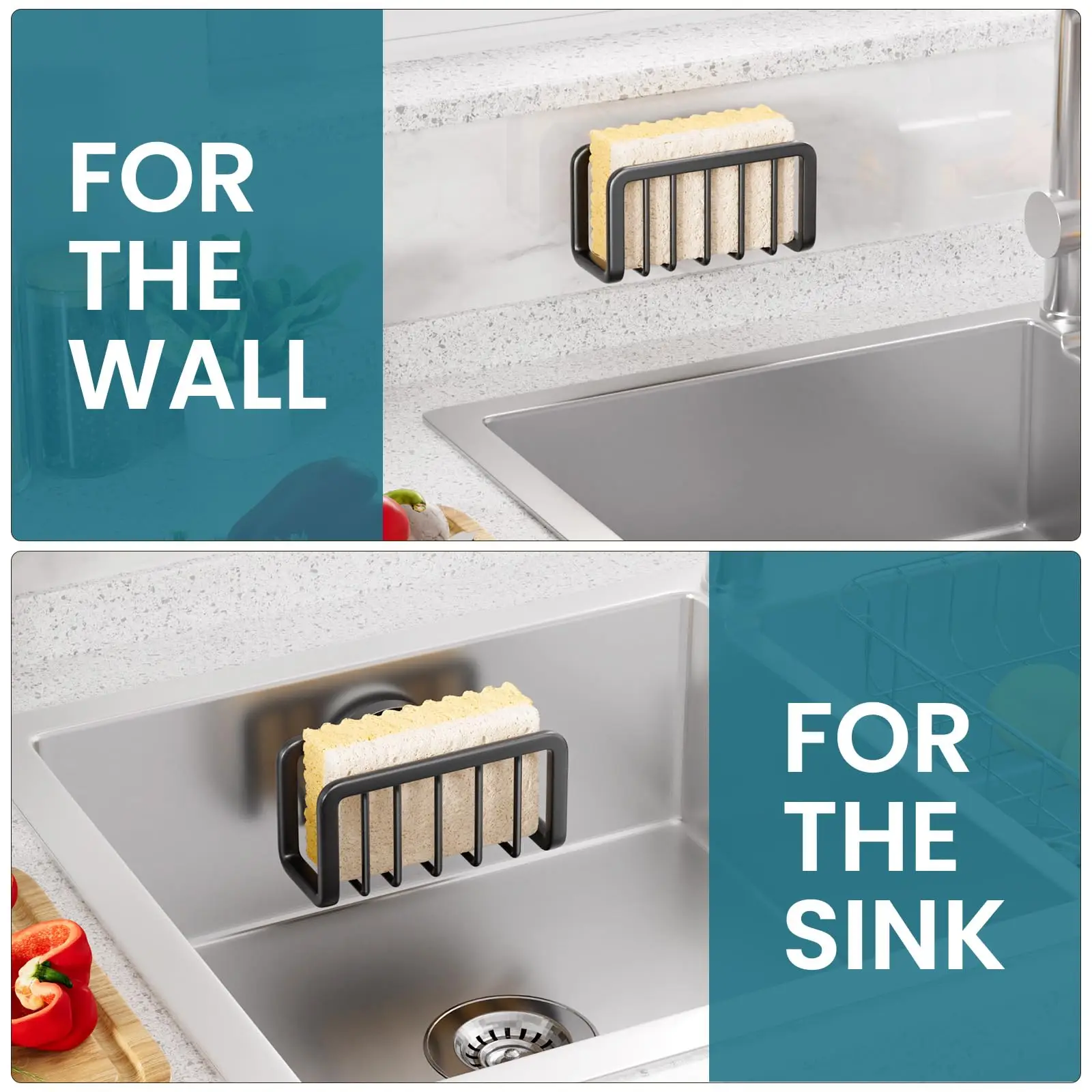 TAILI Sponge Holder for Kitchen Sink Organizer with Suction Cup Rustproof Sink Sponge Stand Removable Kitchen Sponge Holder thumbnail 5