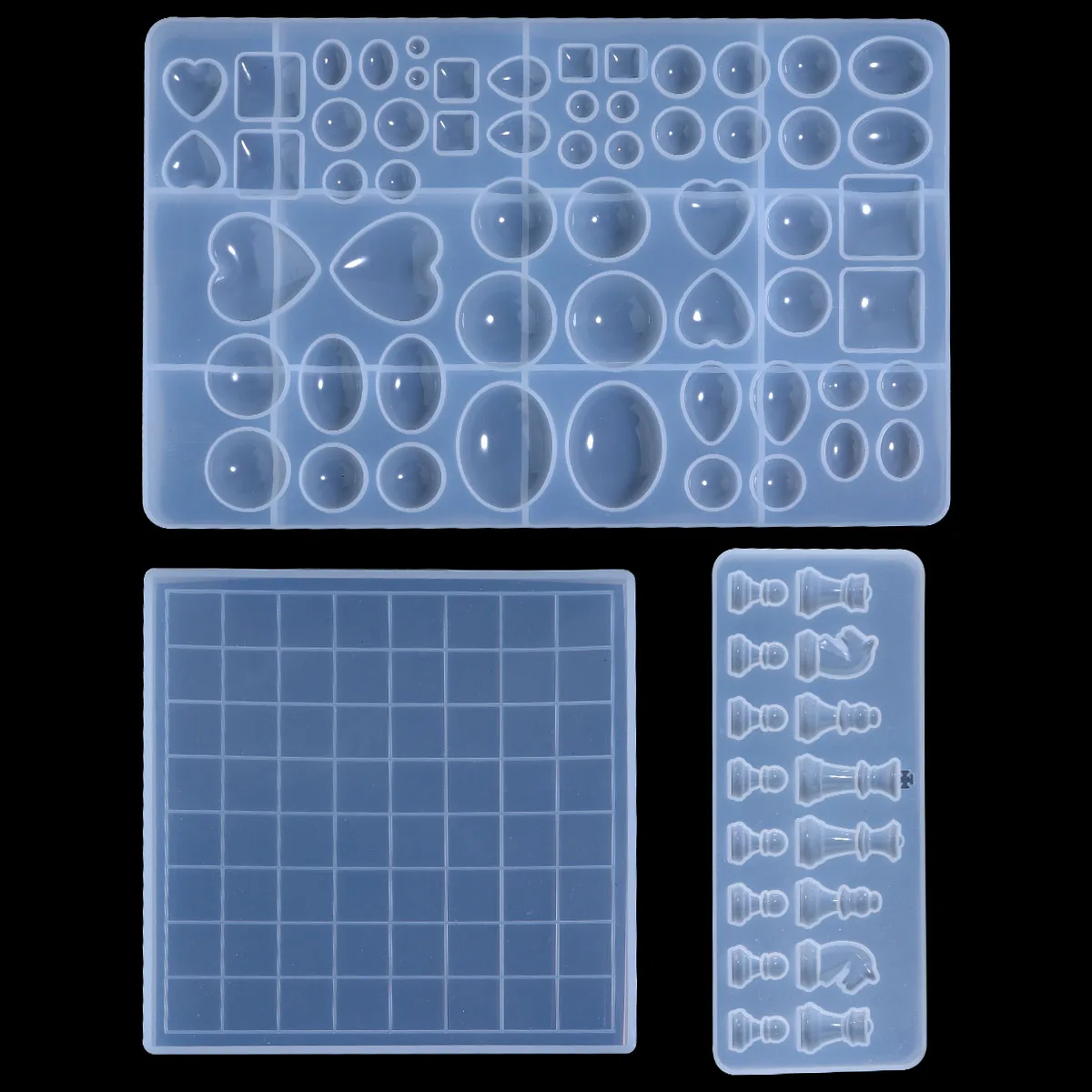 Resin International Chess Set Mold With Chess Board Silicone Resin Molds Crystal Charms Epoxy Resin Silicone For Diy Mold Tools thumbnail 2
