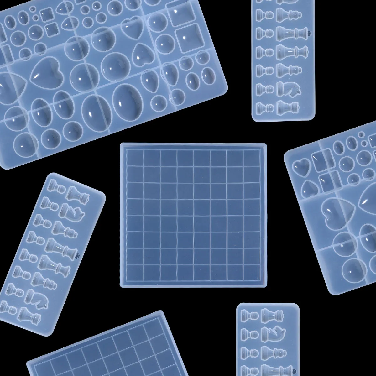 Resin International Chess Set Mold With Chess Board Silicone Resin Molds Crystal Charms Epoxy Resin Silicone For Diy Mold Tools thumbnail 5