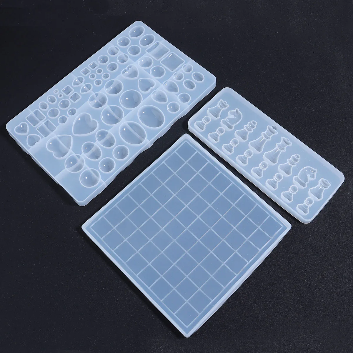 Resin International Chess Set Mold With Chess Board Silicone Resin Molds Crystal Charms Epoxy Resin Silicone For Diy Mold Tools thumbnail 3