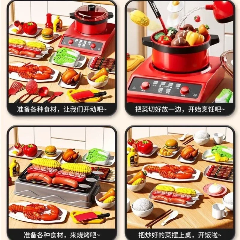 Children's Home Kitchen Utensils Baby Kitchen Toys Puzzle Set 3 to 6 Years Old Simulated Cooking Girl's Birthday Gift thumbnail 4