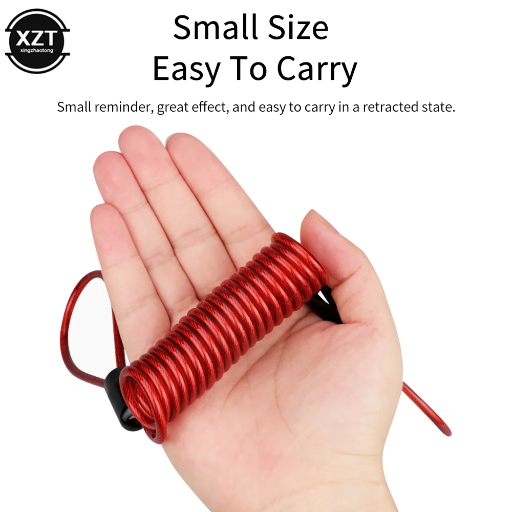 1.2m Safety Disc Brake Anti-theft Security Reminder Motorcycle Alarm Bold Spring Cable Helmet Wire Bicycle Lock Rope Bike Tool thumbnail 5