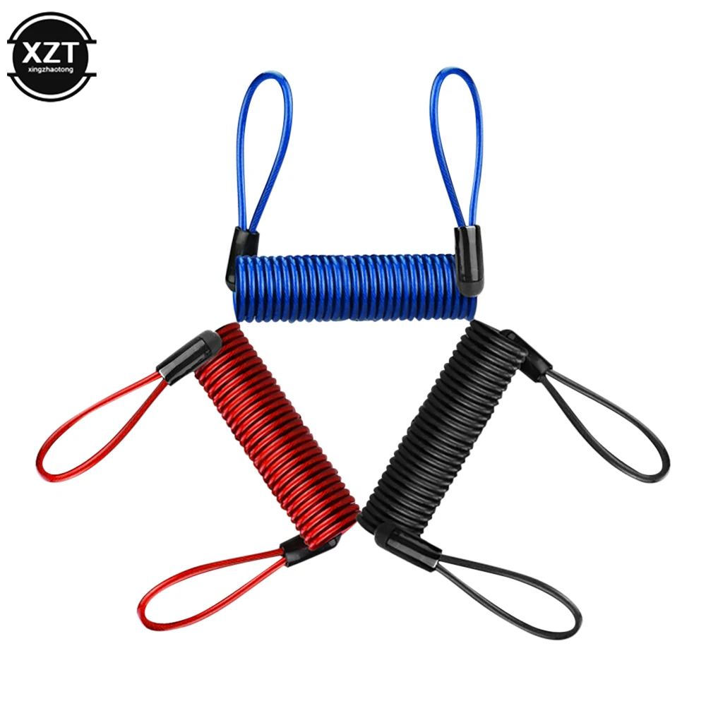 1.2m Safety Disc Brake Anti-theft Security Reminder Motorcycle Alarm Bold Spring Cable Helmet Wire Bicycle Lock Rope Bike Tool thumbnail 6